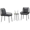 vidaXL Garden Dining Set 3 pcs Black and Anthracite
