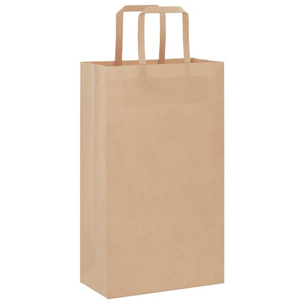 vidaXL Paper Bags 250 pcs with Handles Brown 21x11x36 cm