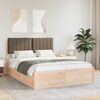 vidaXL Bed Frame with Upholstered Headboard Taupe 135 x 190 cm