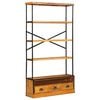 vidaXL 5-Tier Bookcase Natural 100 x 30 x 180 cm Solid Mango Wood
