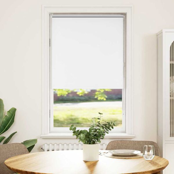 vidaXL Roller Blind Blackout White 80x130 cm Fabric Width 75.7 cm Polyester