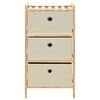 vidaXL Storage Racks with 3 Fabric Baskets 2 pcs Beige Cedar Wood