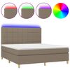 vidaXL Box Spring Bed with Mattress&LED Taupe 180x200 cm Fabric