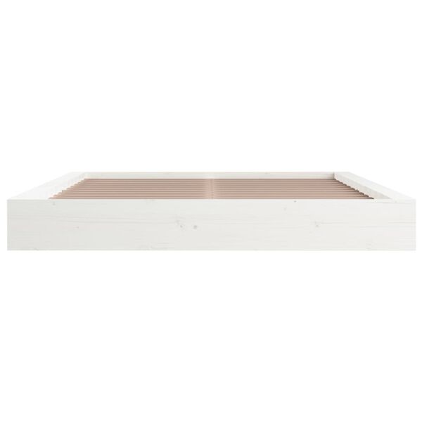 vidaXL Bed Frame without Mattress White 150x200 cm King Size King Size Solid Wood