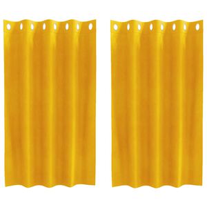 vidaXL Blackout Curtains 2 pcs Mustard Yellow 140 x 140 cm Velvet
