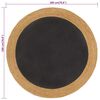vidaXL Area Rug Braided Black & Natural 180 cm Jute & Cotton Round