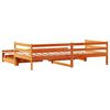 vidaXL Daybed with Trundle&Drawers without Mattress Wax Brown 90x200 cm