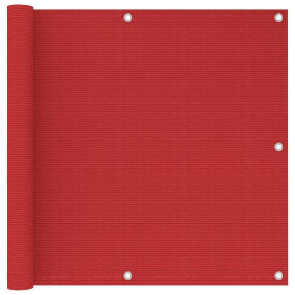 vidaXL Balcony Screen Red 90x600 cm HDPE