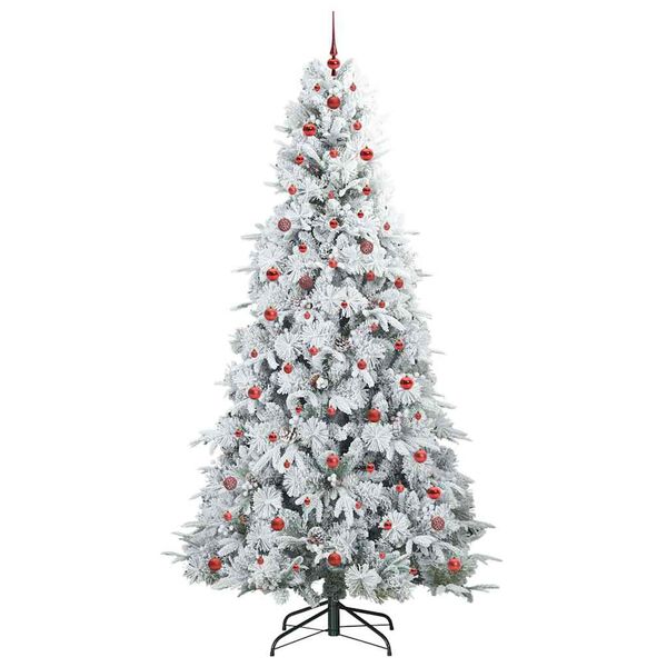 vidaXL Artificial Hinged Christmas Tree White 240 cm PE and PVC