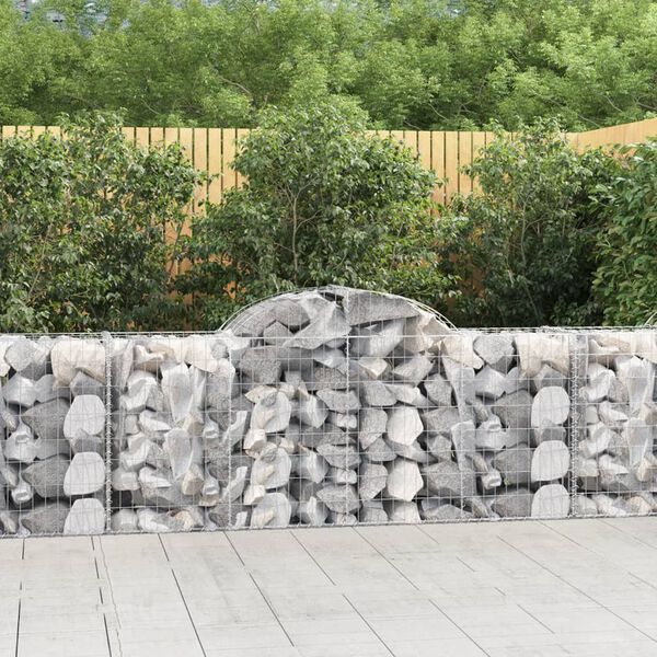 vidaXL Arched Gabion Baskets 25 pcs 200x50x80/100 cm Galvanised Iron
