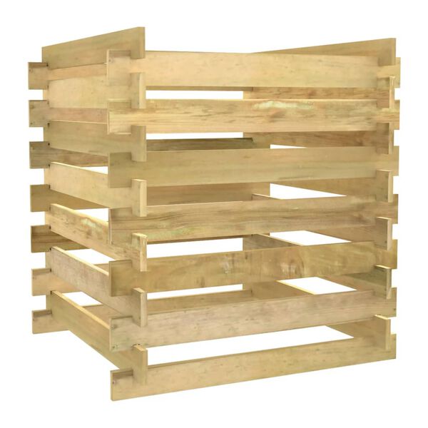 vidaXL Slatted Garden Composter 90x90x90 cm Impregnated Pinewood
