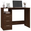 vidaXL Desk with Drawers Brown Oak 102x50x76 cm Engineered Wood