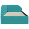 vidaXL Corner Bed Frame with Headboard Turquoise 90 cm x 190 cm Velvet