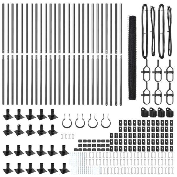 vidaXL Fence Post Grey 50 x 1.4 m (50 mm mesh) Steel and PVC