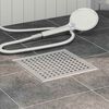 vidaXL Dot Shower Drain Silver 20 x 20 cm Stainless Steel 304