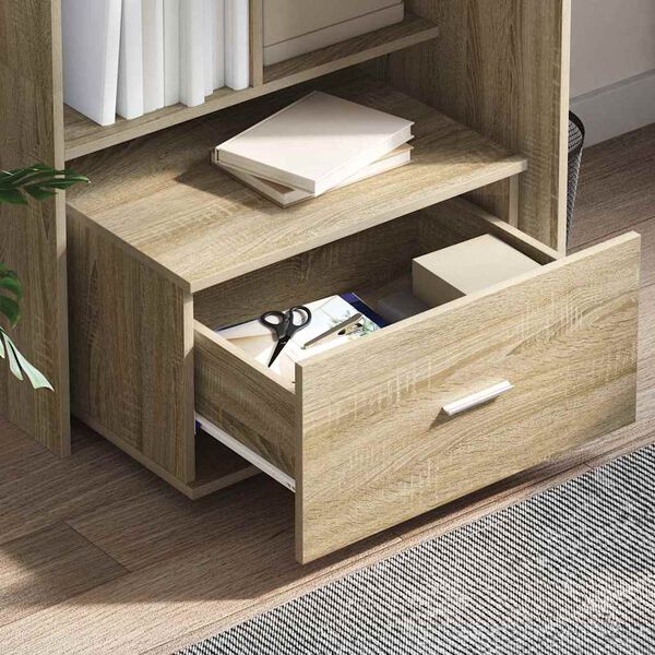 vidaXL Desk Sonoma Oak 131.5 x 50 x 106.5 cm Engineered Wood