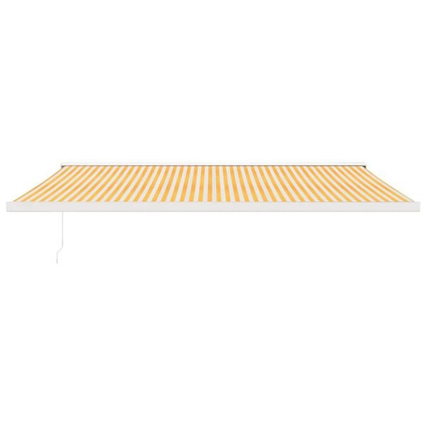 vidaXL Retractable Awning Yellow and White 5x3 m Fabric and Aluminium