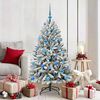 vidaXL Artificial Christmas Tree Green and White 150 cm PVC and Metal