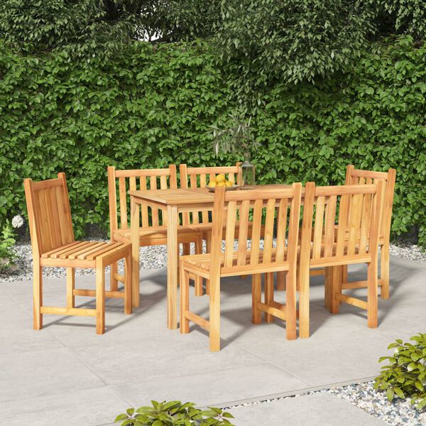 vidaXL 7 Piece Garden Dining Set Solid Wood Teak