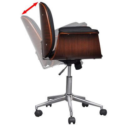 vidaXL Swivel Office Chair Bent Wood and Faux Leather