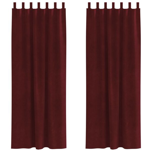 vidaXL Blackout Curtains 2 pcs Wine Red 140 x 260 cm Velvet