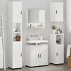 vidaXL Bathroom Furniture Set 5 pcs White Engineered wood & Metal
