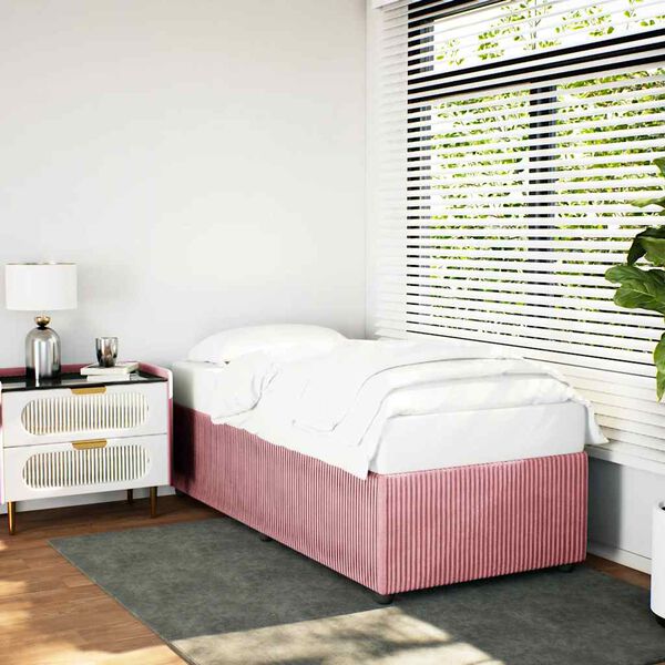 vidaXL Bed Frame without Mattress Pink 90x200 cm Velvet