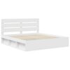 vidaXL Bed Frame with Headboard White 200 x 200 cm Solid Pine Wood