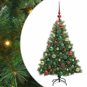 vidaXL Artificial Christmas Tree with 150 LEDs Green 120 cm PE and PVC