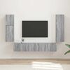 vidaXL TV Cabinet Set Wall-mounted 4 pcs Grey Sonoma Engineered Wood
