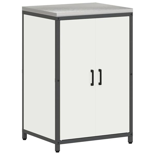 vidaXL Kitchen Storage with Shelf White 60 x 50 x 92 cm Steel