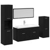 vidaXL Bathroom Furniture Set 4 pcs Black Oak Engineered Wood