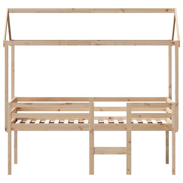 vidaXL High Sleeper Bed without Mattress 80x200 cm Solid Wood Pine
