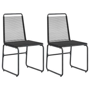 vidaXL Garden Chairs 2 pcs Black Rattan