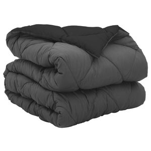 vidaXL Full Year Duvet Black and Anthracite 200 x 135 cm Microfiber