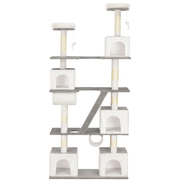 vidaXL Cat Tree with Sisal Scratching Posts White 225 cm