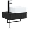 vidaXL Wall-Mounted Wash Basin Black 50 x 41 x 39 cm Engineered Wood