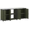 vidaXL Kitchen Storage Set 3 pcs Olive Green Cold-rolled Steel