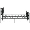 vidaXL Metal Bed Frame without Mattress with Footboard Black 200x200cm