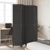 vidaXL Room Divider 4 Panels Black Solid Wood Paulownia