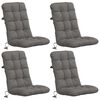 vidaXL High Back Chair Cushion VIANEN 4 pcs 100% Polyester Grey