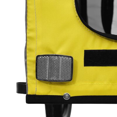 vidaXL Pet Bike Trailer Yellow and Black Oxford Fabric and Iron