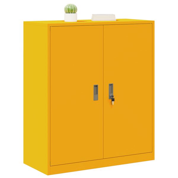 vidaXL Storage Cabinet Mustard Yellow 90 x 40 x 105 cm Steel