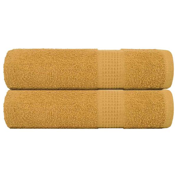 vidaXL Hand Towels "FROGN" 2 pcs Gold 50x100 cm 360 gsm