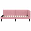 vidaXL Corner Bed Frame with Headboard Pink 90 cm x 200 cm Velvet
