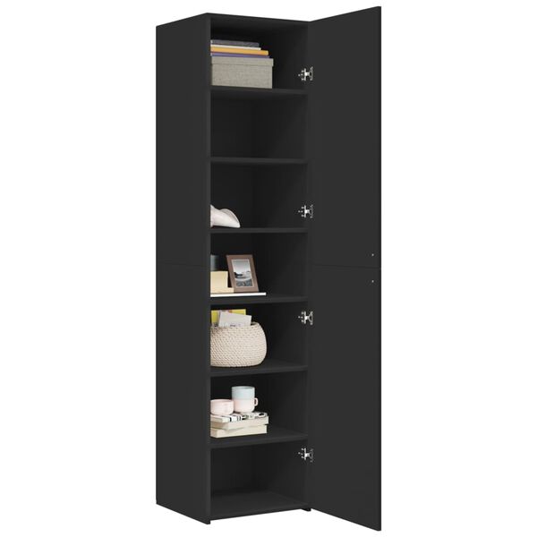vidaXL Highboard Black 45x42.5x185 cm Engineered Wood