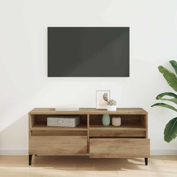 vidaXL TV Cabinet with Drawer Artisan Oak 100 x 34.5 x 44.5 cm