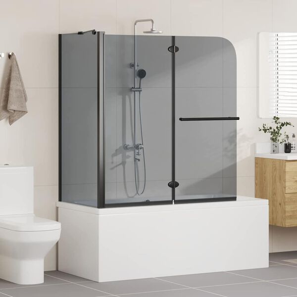 vidaXL Bi-Folding Shower Enclosure Dark Transparent 120 x 67 x 129 cm