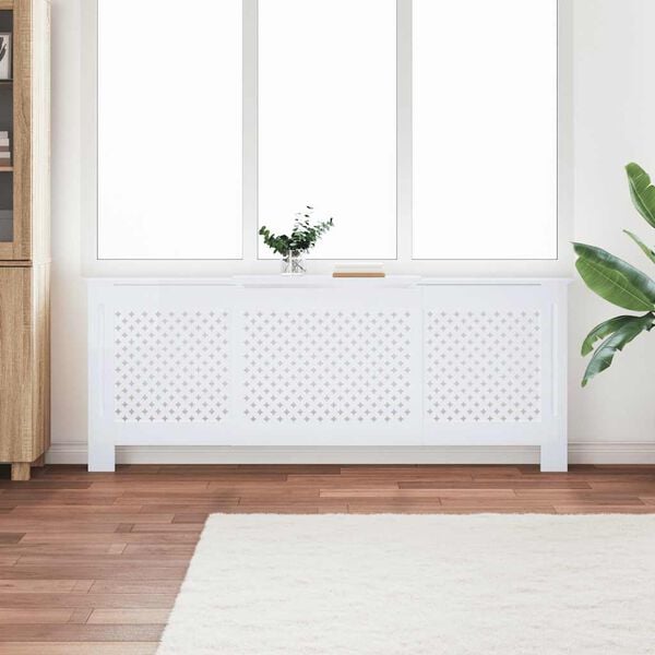 vidaXL MDF Radiator Cover White 205 cm