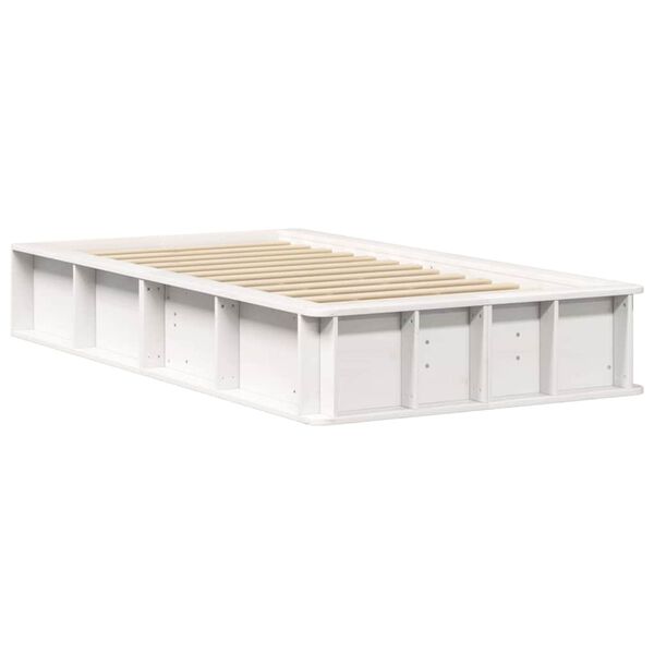 vidaXL Bed Frame White 75 x 190 cm Solid Pine Wood